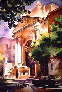 plein air watercolor by David Becker