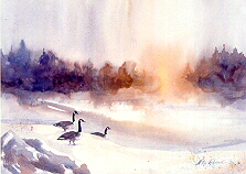 painting glow in watercolor